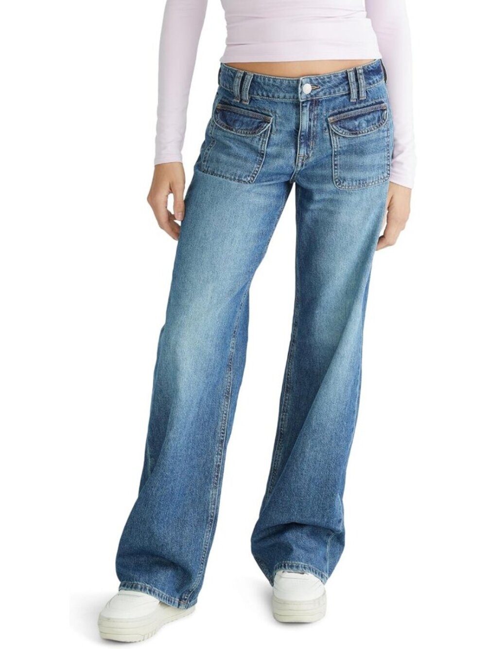 Women's Low-Rise Baggy Wide-Leg Jeans - Trendy Casual Denim for Everyday Wear